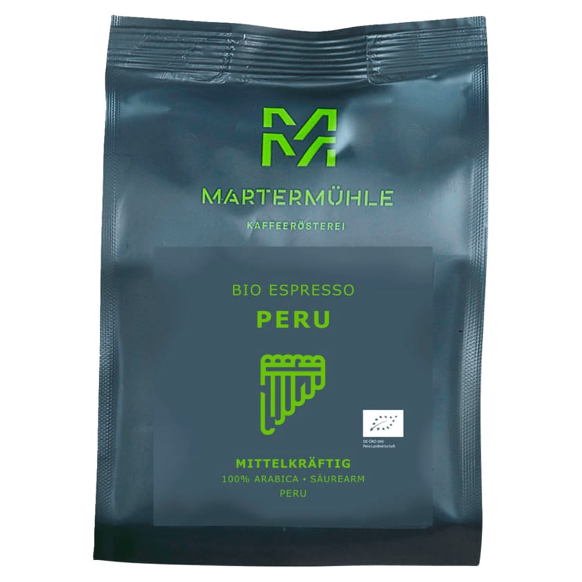 Martermühle Bio Espresso Peru mittelkräftig ganze Bohne 500g